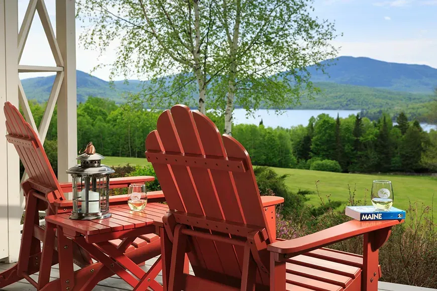 lodge at moosehead lake maine adirondack chairs.